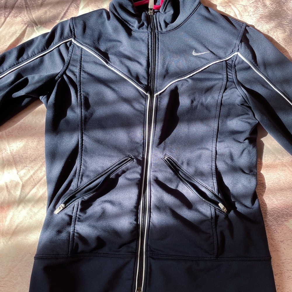 Nike Dri Fit Running Jacket - Navy XS Womens